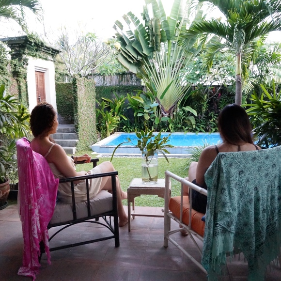 Blue printed sarong/shawl - Picture 3 of 3